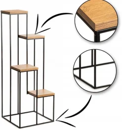 Nowoczesny kwietnik stojak 110 cm czarny LOFT * HowHomely Hot