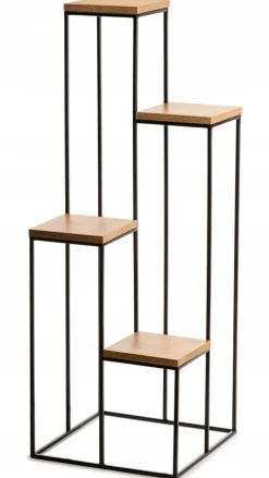 Nowoczesny kwietnik stojak 110 cm czarny LOFT * HowHomely Hot