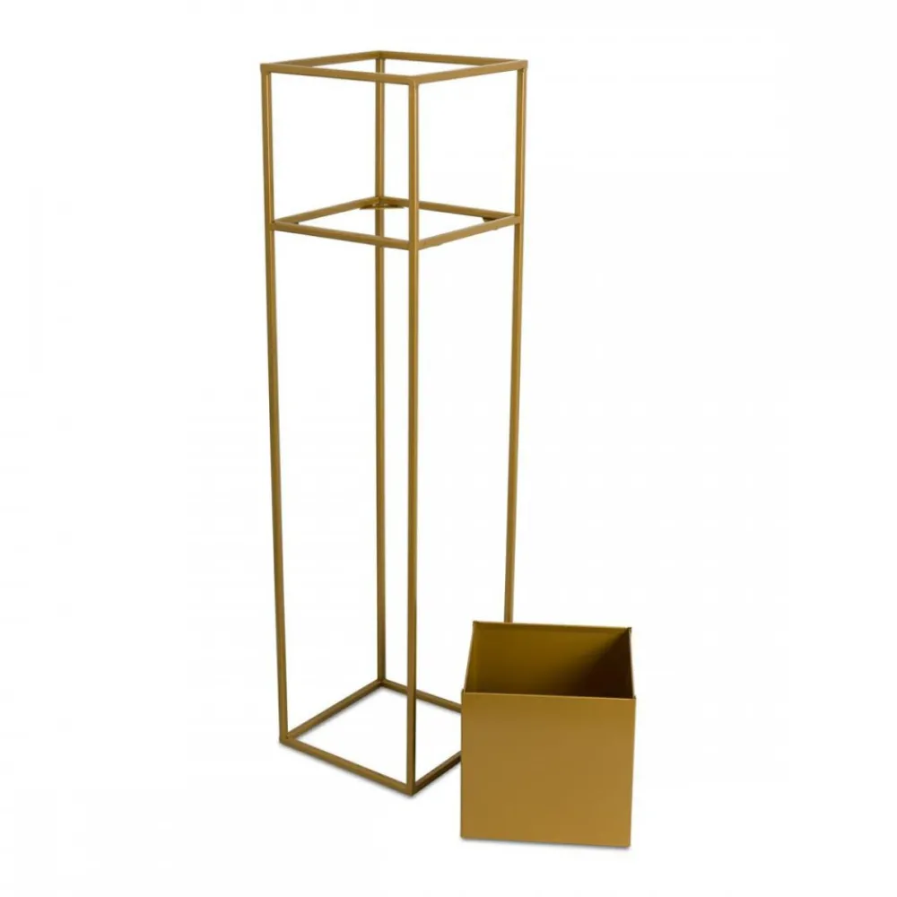 Nowoczesny kwietnik stojak złoty 90 cm GLAM * HowHomely Best