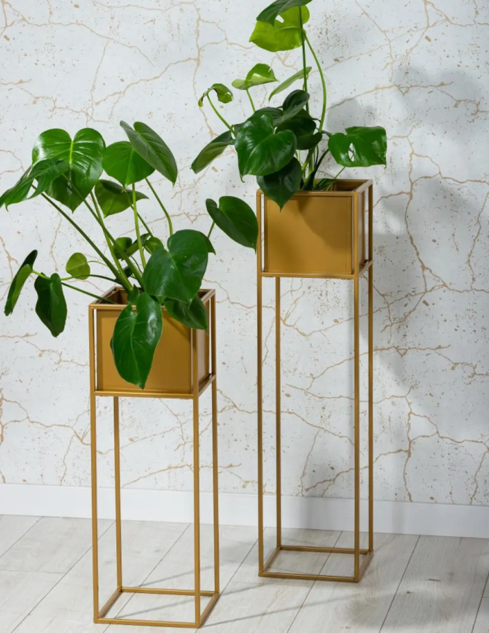 Nowoczesny kwietnik stojak złoty 90 cm GLAM * HowHomely Best