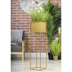 Nowoczesny kwietnik stojak złoty 90 cm GLAM * HowHomely Best