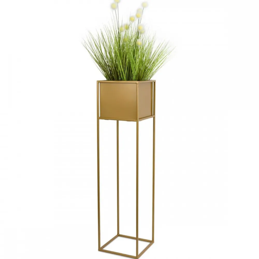 Nowoczesny kwietnik stojak złoty 90 cm GLAM * HowHomely Best