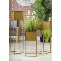 Nowoczesny kwietnik stojak złoty 90 cm GLAM * HowHomely Best