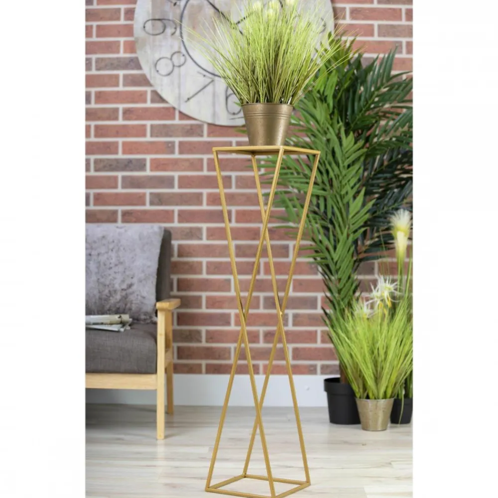 Nowoczesny kwietnik stojący 100 cm złoty * HowHomely