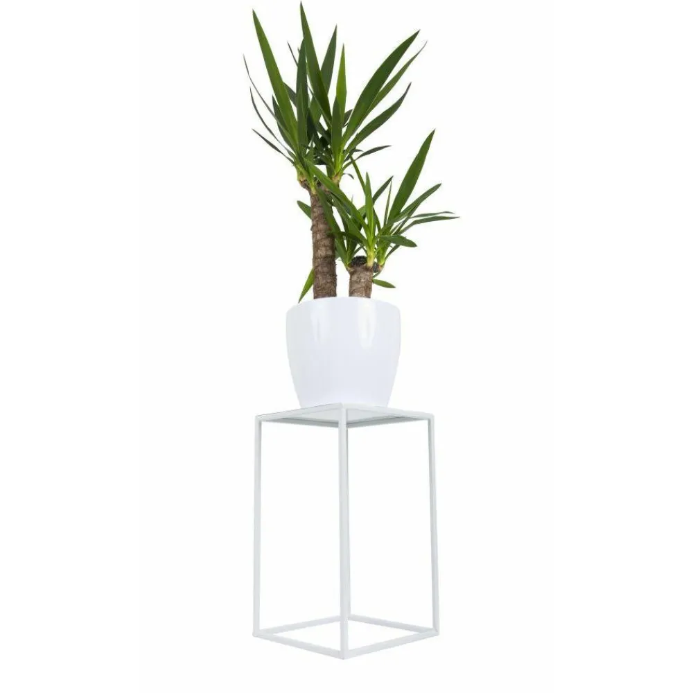 Nowoczesny kwietnik stojący 40 cm biały GLAM * HowHomely