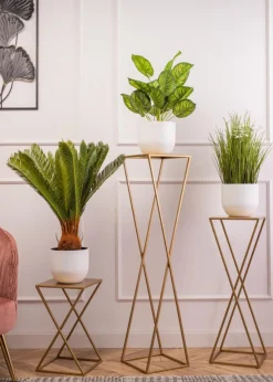 Nowoczesny kwietnik złoty stojący 40 cm GLAM * HowHomely Best