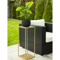 Nowoczesny stojący kwietnik 60 cm złoty * HowHomely
