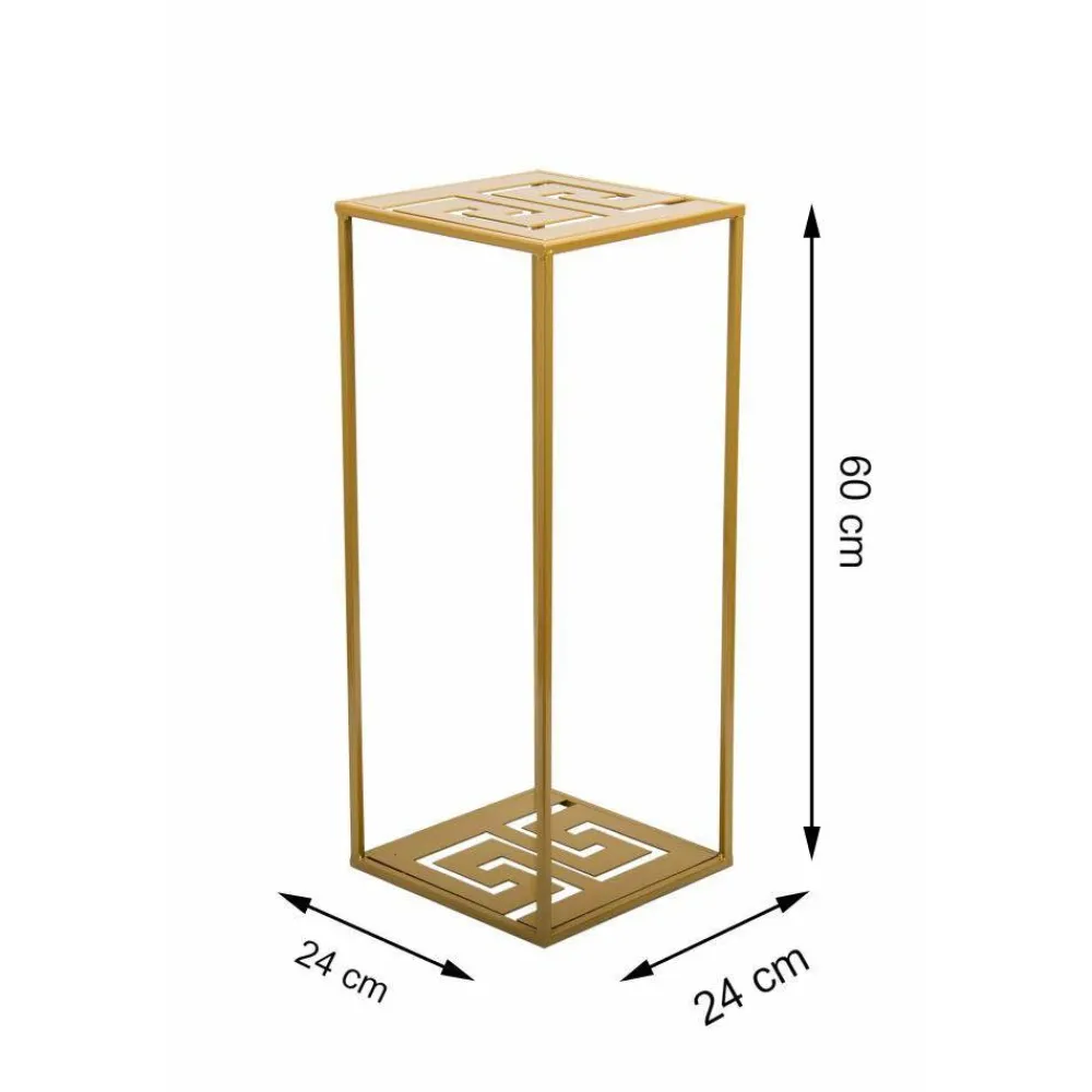 Nowoczesny stojący kwietnik 60 cm złoty * HowHomely