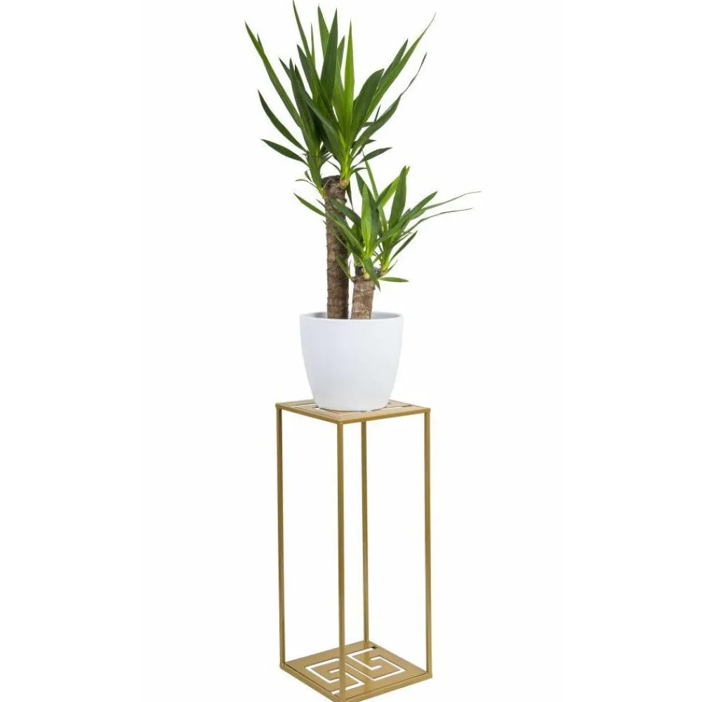 Nowoczesny stojący kwietnik 60 cm złoty * HowHomely