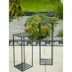 Nowoczesny stojący kwietnik czarny 60 cm LOFT * HowHomely Online