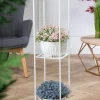 Nowoczesny stojący kwietnik 100 cm biały LOFT * HowHomely