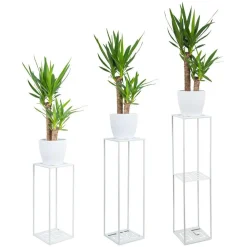 Nowoczesny stojący kwietnik 100 cm biały LOFT * HowHomely