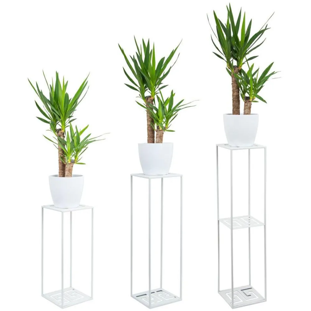 Nowoczesny stojący kwietnik 100 cm biały LOFT * HowHomely