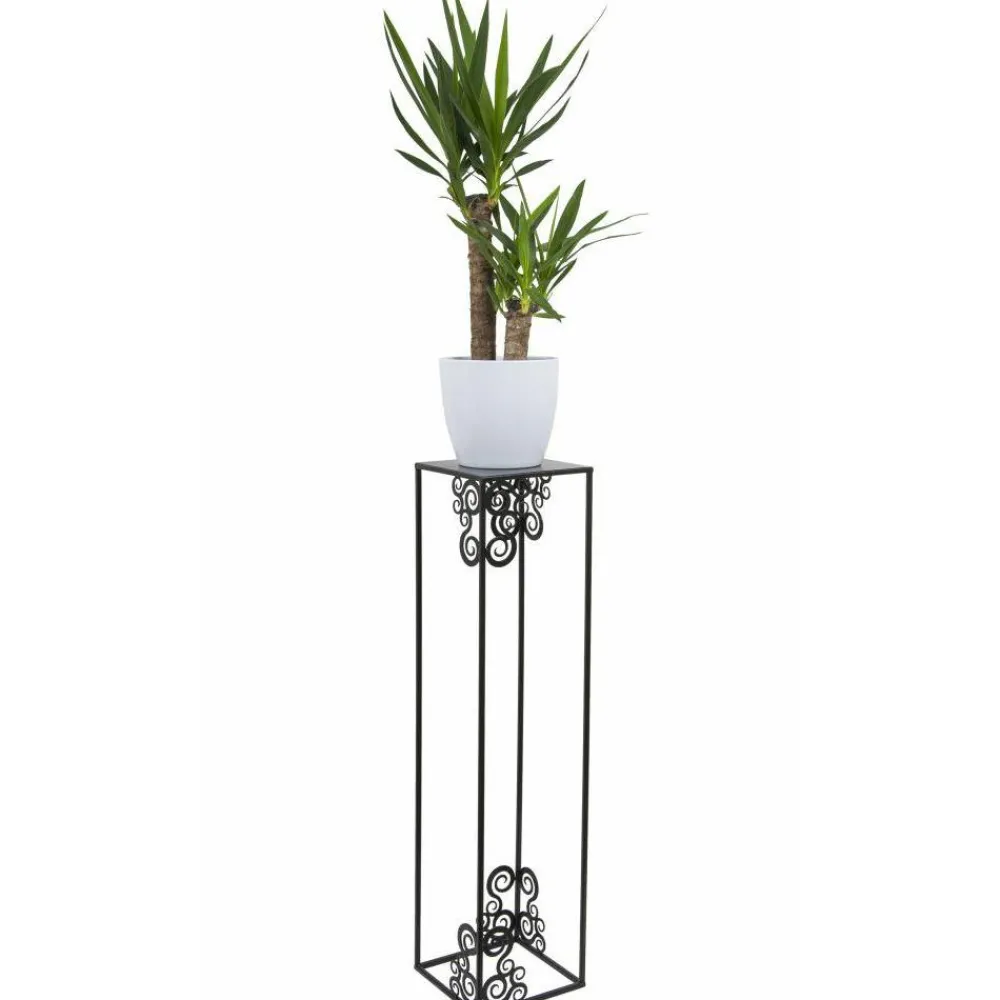 Nowoczesny stojący kwietnik 80 cm czarny LOFT * HowHomely Outlet