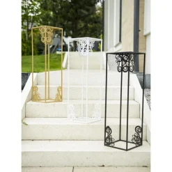 Nowoczesny stojący kwietnik 80 cm czarny LOFT * HowHomely Outlet