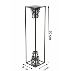 Nowoczesny stojący kwietnik 80 cm czarny LOFT * HowHomely Outlet