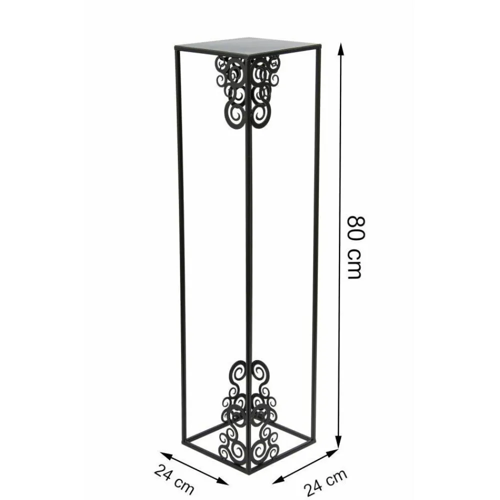 Nowoczesny stojący kwietnik 80 cm czarny LOFT * HowHomely Outlet