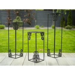 Nowoczesny stojący kwietnik 80 cm czarny LOFT * HowHomely Outlet