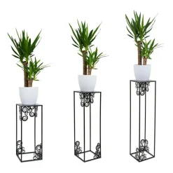 Nowoczesny stojący kwietnik 80 cm czarny LOFT * HowHomely Outlet