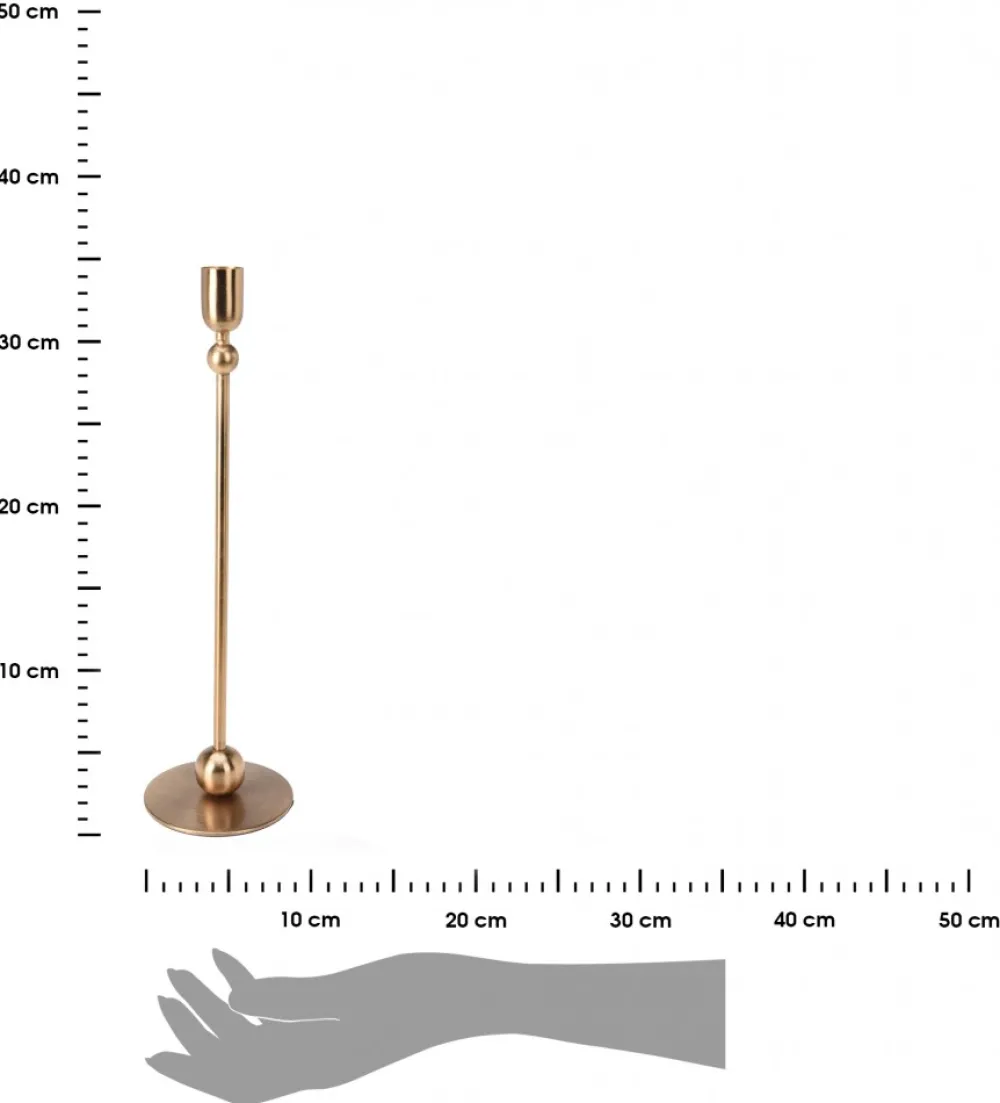 Nowoczesny wysoki świecznik w kolorze złota 33 cm * H&S Decoration Sale