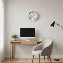 Nowoczesny zegar ścienny okrągły beżowy 38 cm * HowHomely Sale