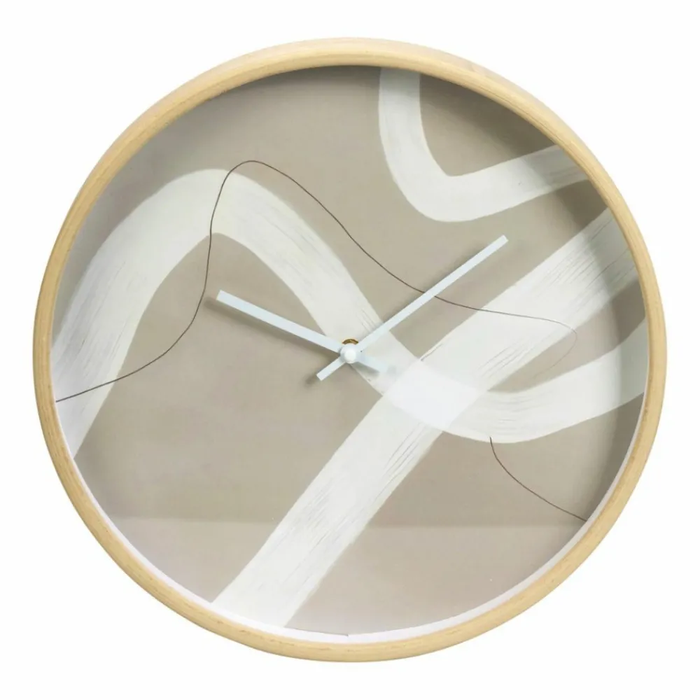Nowoczesny zegar ścienny okrągły beżowy 38 cm * HowHomely Sale