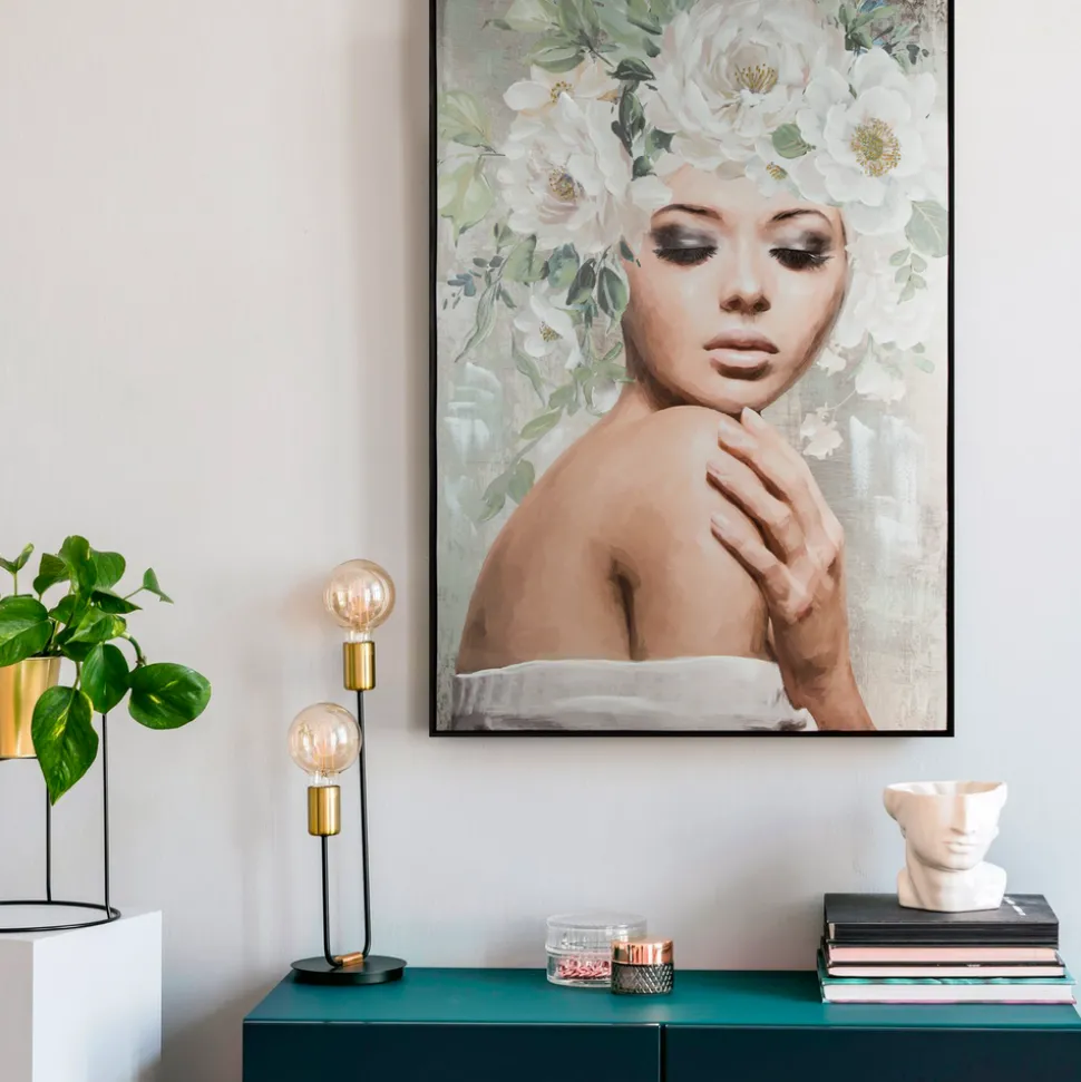 Obraz 573B 80x120 cm kobieta z kwiatami