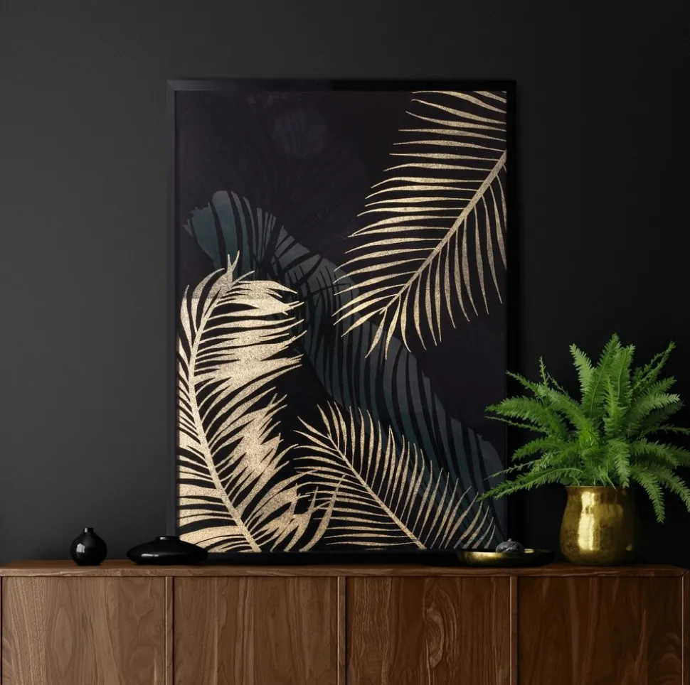 Obraz 482C 53x73 cm złote liście