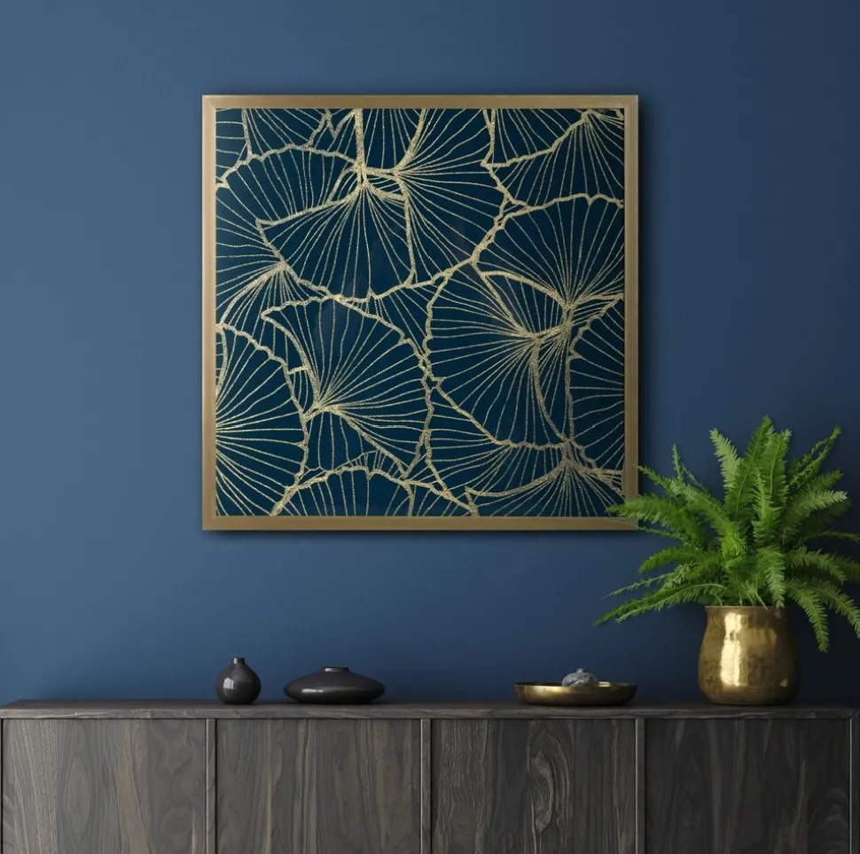 Obraz MUSA2 53x53 cm złote liście miłorzębu