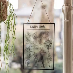 Obraz ścienny szklany z motywem ziół * Esschert Design New