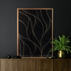 Obraz LOTOS4 53x73 cm złoty liście * EUROFIRANY B.B. Choczyńscy Sp.J. Best
