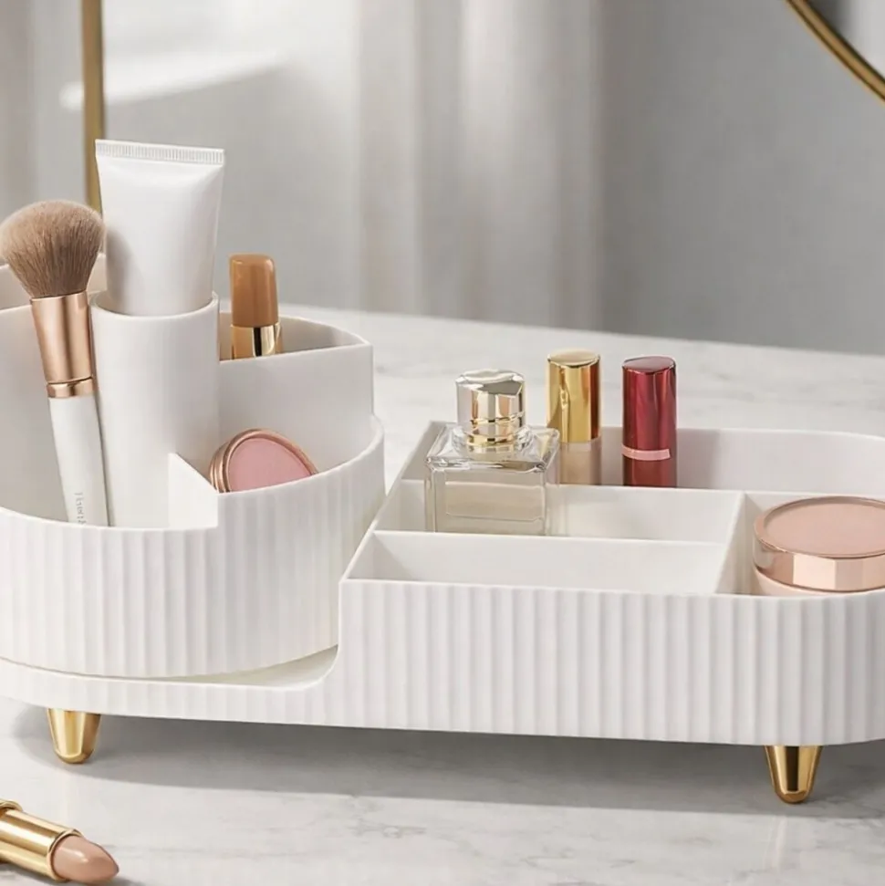 Obrotowy organizer na kosmetyki z 9 przegródkami Beauty Luxe