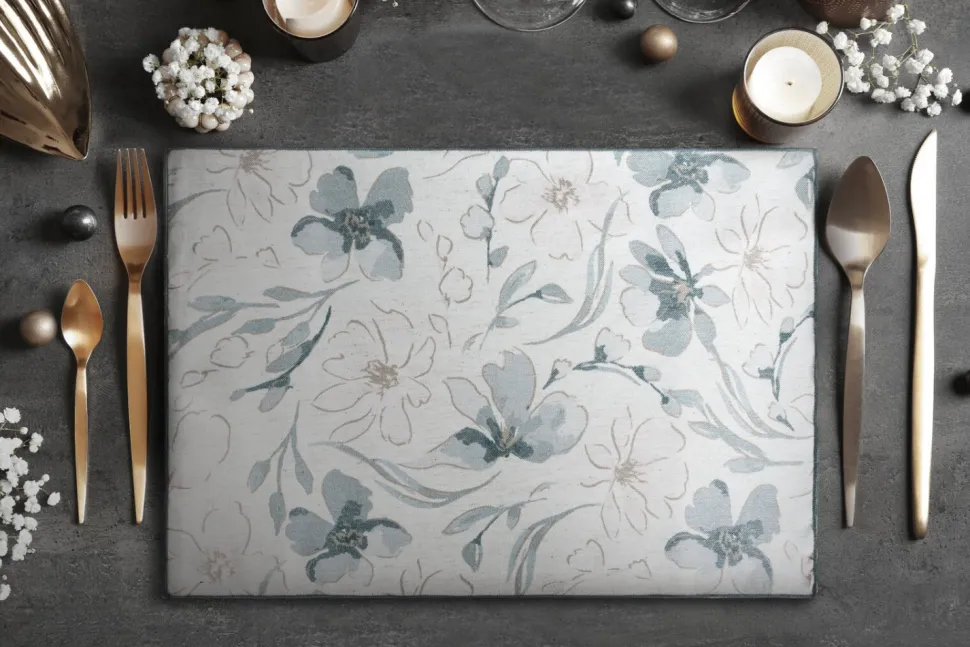 Obrus INES 10 145x350 cm naturalny kwiaty