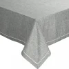 Obrus MEGI 140x220 cm popielaty lamówka