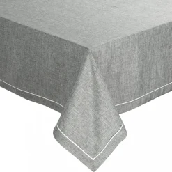 Obrus MEGI 140x220 cm popielaty lamówka