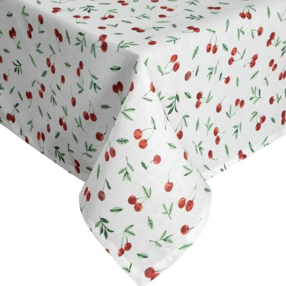 Obrus plamoodporny Cherry 140x180 cm biały