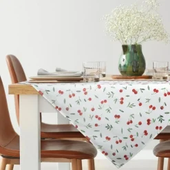 Obrus plamoodporny Cherry 140x180 cm biały