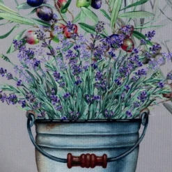 Obrus SUMMER1 140x220 wiaderko z lawendą