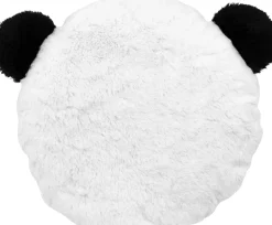Okrągła biała poduszka Panda z uszami 3D