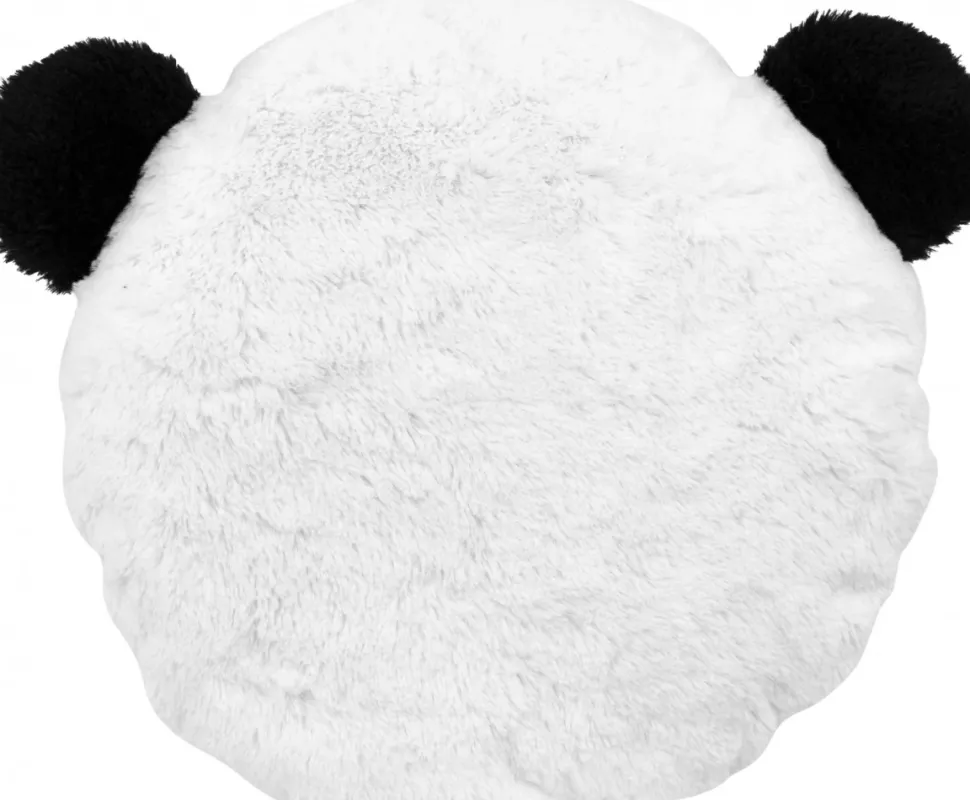 Okrągła biała poduszka Panda z uszami 3D