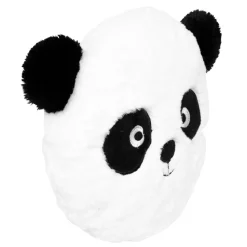 Okrągła biała poduszka Panda z uszami 3D