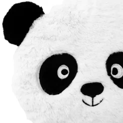 Okrągła biała poduszka Panda z uszami 3D