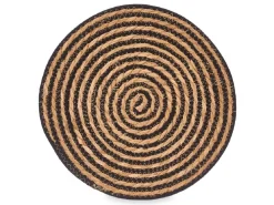 Okrągła podkładka 35 cm - juta i czarny sznurek * KINVARA Outlet