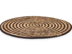 Okrągła podkładka 35 cm - juta i czarny sznurek * KINVARA Outlet