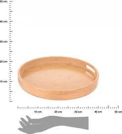 Okrągła taca bambusowa z rączkami 40 cm * Excellent Houseware New