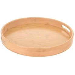 Okrągła taca bambusowa z rączkami 40 cm * Excellent Houseware New