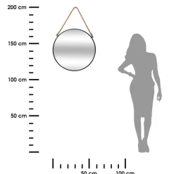 Okrągłe lustro ścienne na sznurze 55 cm * Atmosphera Clearance