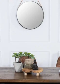 Okrągłe lustro ścienne na sznurze 55 cm * Atmosphera Clearance