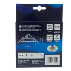 Okrągłe Oczko Sufitowe Podtynkowe Srebrne Szklane 1xGU10 9cm Bez Oprawki * Eko-light Discount