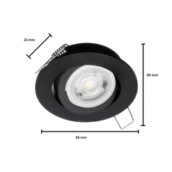 Okrągłe Oczko Sufitowe Podtynkowe Regulowane Białe 1xGU10 8,3cm IP20 Bez Oprawki * Eko-light Sale